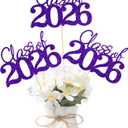 2 x 10 PCS Graduation Class Centerpieces Purple Class of 2026 Graduation Centerpieces, 2026 Graduation Centerpieces for Tables Cake Toppers