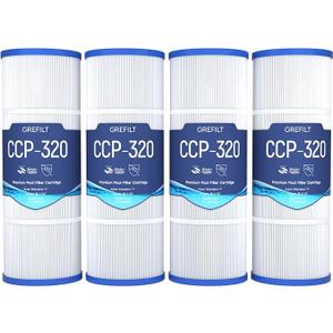 CCP320 Pool Filter Cartridges Replaces Pentair Clean & Clear Plus 320
Compatible with Pentair R173573, Pleatco PCC80-PAK4, 20 1/6" x 7", 4-Pack, 320 sq. ft.