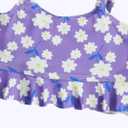 DREAM BUS Toddler Girls Long Sleeve Swimsuit 3 Piece Rashguard Set with Bikini Top Baby Girls Bathing Suit Swimwear (Size: 4-5T, Purple)