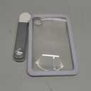 30X 10X 5X Large Magnifying Glass with Light, Rechargeable Foldable Full Book Page Magnifier, 48 LED Small Print Magnifier Sheet Lightweight for Low Visual Person and Seniors Light Gray