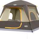 UNP 2-4 Person Tent, Portable Cabin Tent, Camping Tent 4-Person Easy Set Up, Waterproof with Top Rainfly for Outdoor Camping/Hiking (Khahi, 2-4 Person)