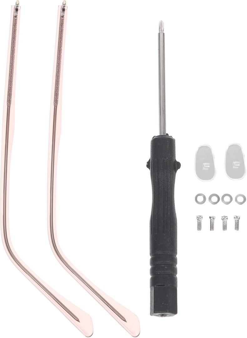 TEHAUX Universal Metal Glasses Replacement Temples Arms Legs 5.62 Inch Lightweight Eyeglass Repair Parts Nonslip Design for Glasses Sunglasses (Rose Gold)