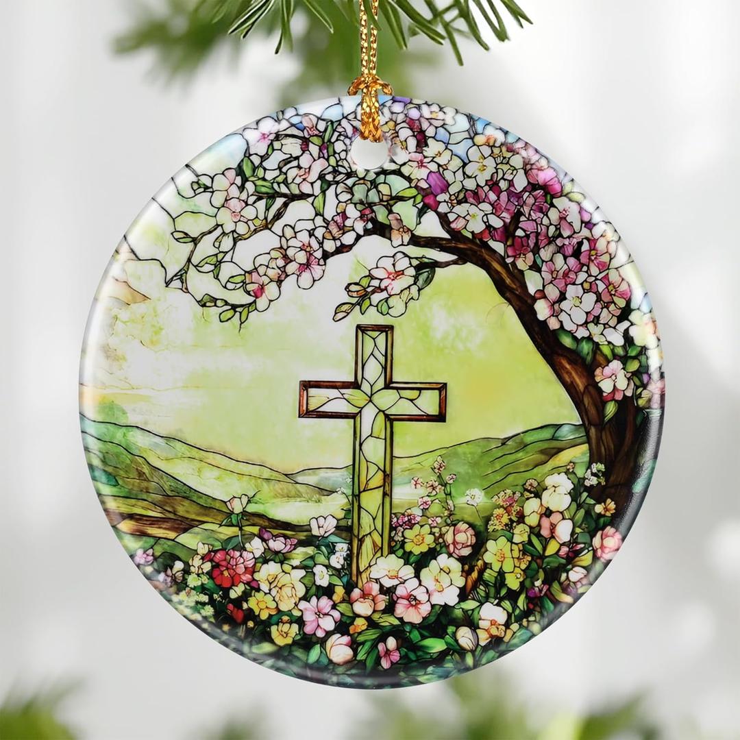 2 x Cross Ornament, Christmas Ornament  Christmas Tree Decor, Holiday Decoration, Stocking Stuffer, Christian Gifts, Religious Gifts, Festive Gift Idea, Gifts for Christians, Friends, and Family