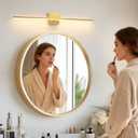 Modern Bathroom Vanity Light 32 Inch, 20W Brushed Brass Bathroom Light Fixture Over Mirror, Dimmable 5CCT LED Wall Sconce Lighting for Restro