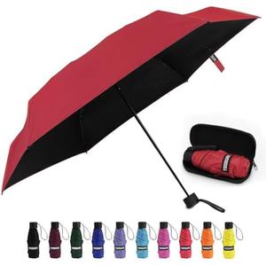 Yoobure Small Mini Umbrella with Case Light Compact Design Perfect for Travel Lightweight Portable Parasol Outdoor Sun&Rain Umbrellas