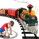 Electric Train Set for Kids Ages 48 | Train Set for Kids Ages 48 | Battery Powered Trains Sets with Lights & Sounds, Steam Locomotive Engine, Horses & Tracks  Classic Railway Toy Gift