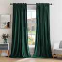 MIULEE Dark Green Velvet Curtains Thermal Insulated Blackout Curtain Christmas Emerald Green Drapes for Bedroom Living Room Darkening 63 Inches Long Curtains Panels Rod Pocket Set of 2