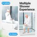 FSA/HSA Eligible Shower Stool 350lbs Bath Seat Chair, Tool-Free Assembly Height Adjustable Bath Bench with Padded Seat for Seniors, Elderly, Disabled, Handicap by Health Line Massage Products