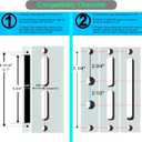ReigaHood US Flat Slot Storm Door Handle Complete Set Fits for Larson and Wright Screen Door Hardware, 2-1/2" Handle PZ, 7/8" Backset, 7-1/4" Trimplate H.C., Non-Handed, Matte Black