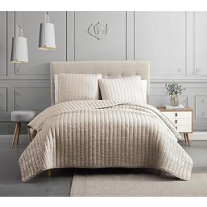 Riverbrook Home Moonstone 3-Piece Coverlet Collection Quilt Set, King, Tan