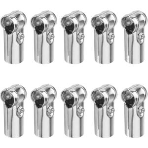 10 Sets T Pipe Connector for 1-3/8" x 1-3/8" Fence Pipe, Chain Link Fence Clamp, Stainless Steel