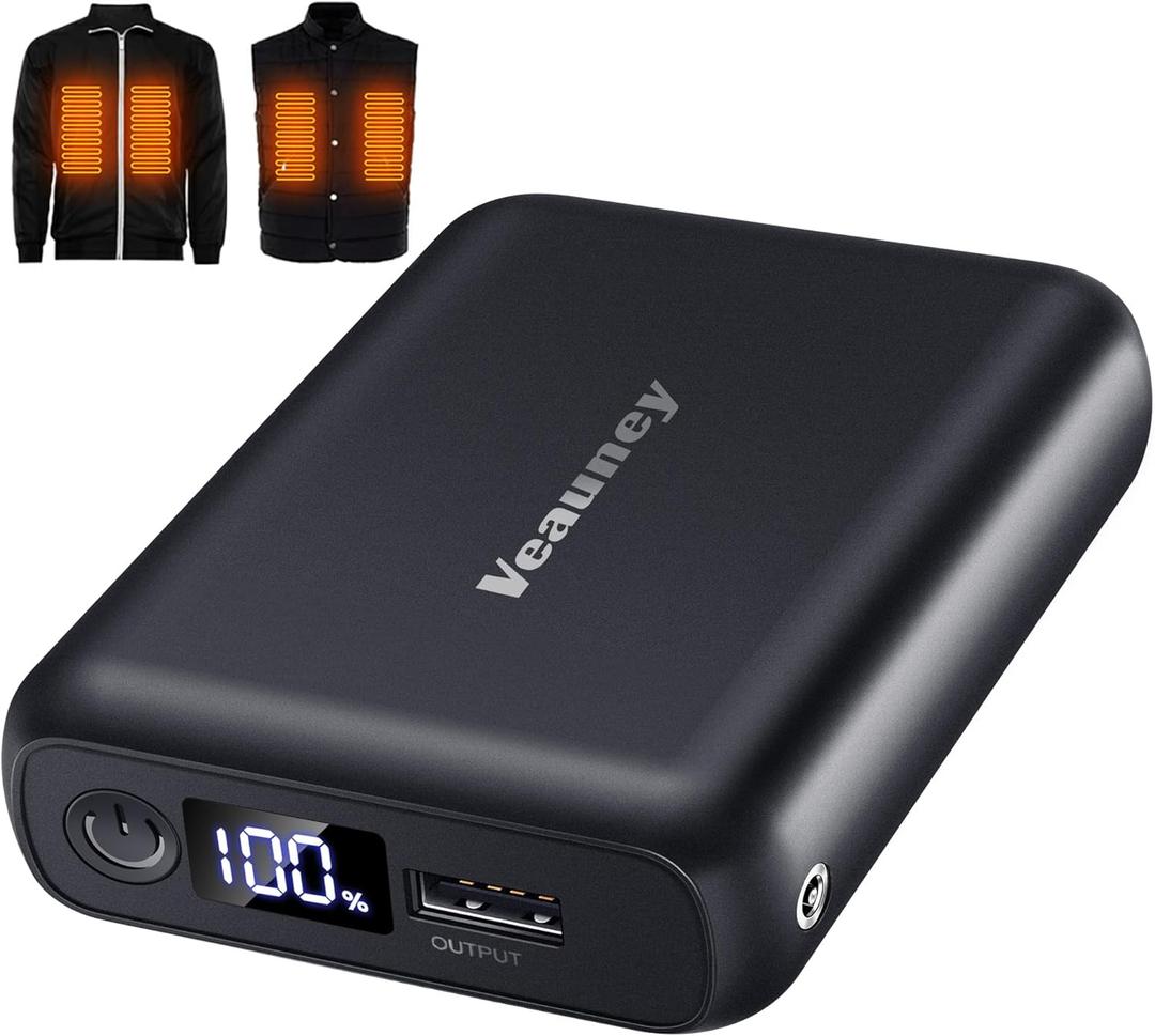 18400mAh Heated Vest Battery Pack Compatible with ORORO and Venustas, 7.4V Battery Pack for Heated Vest, with LED Display Portable Power Bank for Heated Vest, Jacket, Pant(No for 5V Heated Device)