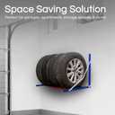 Wall Mounted Tire Rack, Folding Garage Tire Storage Rack for 4 Tires, Heavy Duty Adjustable Steel Shelf, Includes Lag Bolts & Mounting Hardware, 22.5"D x 32"W x 24"H