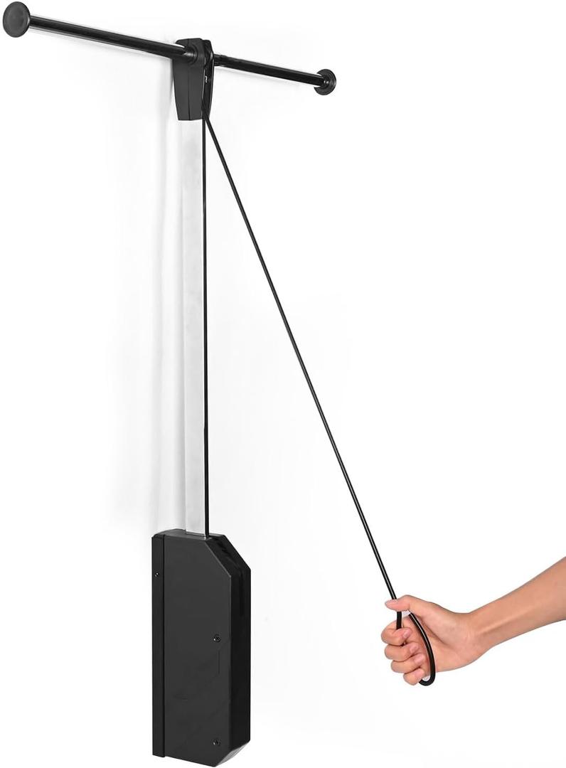 25.79" Pull Down Closet Rod Stainless Steel Soft-Close Wardrobe Rail Organizer with One-Way Buffering for Hanging Clothes,Back Mount Closet Rod