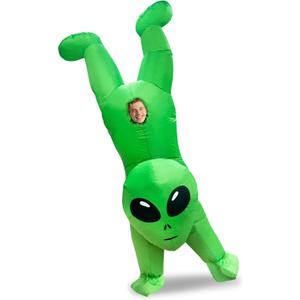 Camlinbo Inflatable Adults Halloween Costume Funny Alien Handstand Blow Up Costume for Halloween Funny Alien Theme Cosplay Party