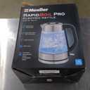 Mueller Rapid Boil Electric Tea Kettle 1.8L  Borosilicate Glass & Stainless Steel  BPA-Free Hot Water Boiler, LED Light, Auto Shut-Off, Boil Dry Protection Fast Water Heater  Kitchen Appliances