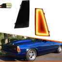 ADIIL Front Bumper Side Marker Lights Smoked Lens Amber Light Compatible With 1980 1981 Chevrolet El Camino Malibu, Replace OEM Front Sidemarker Lamp