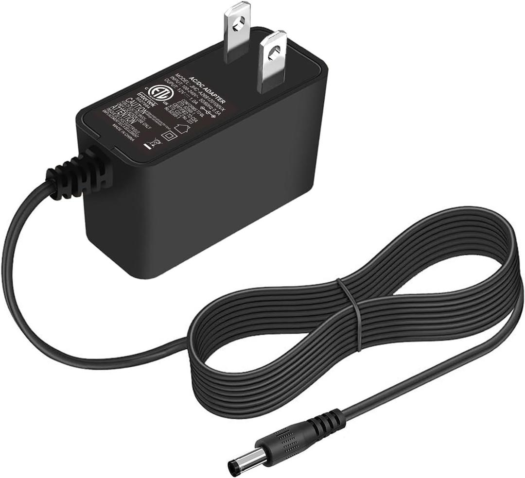 12V 1A Power Supply Adapter, UL Listed 120V AC to DC12V Class2 Transformer Power Cord with 5.5x2.1mm Tip for 12volt 200mA 500mA 800mA 1000mA LED Strip Light, Camera, BT Speaker,Router etc.