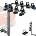 Bike Rack Hitch Mount 4 Bikes (240lbs Capacity), Bike Rack for Car Made with Heavy-Duty Steel, Dual Cradle Systems, Bicycle Carrier for Car, SUV, Truck 2 Receiver