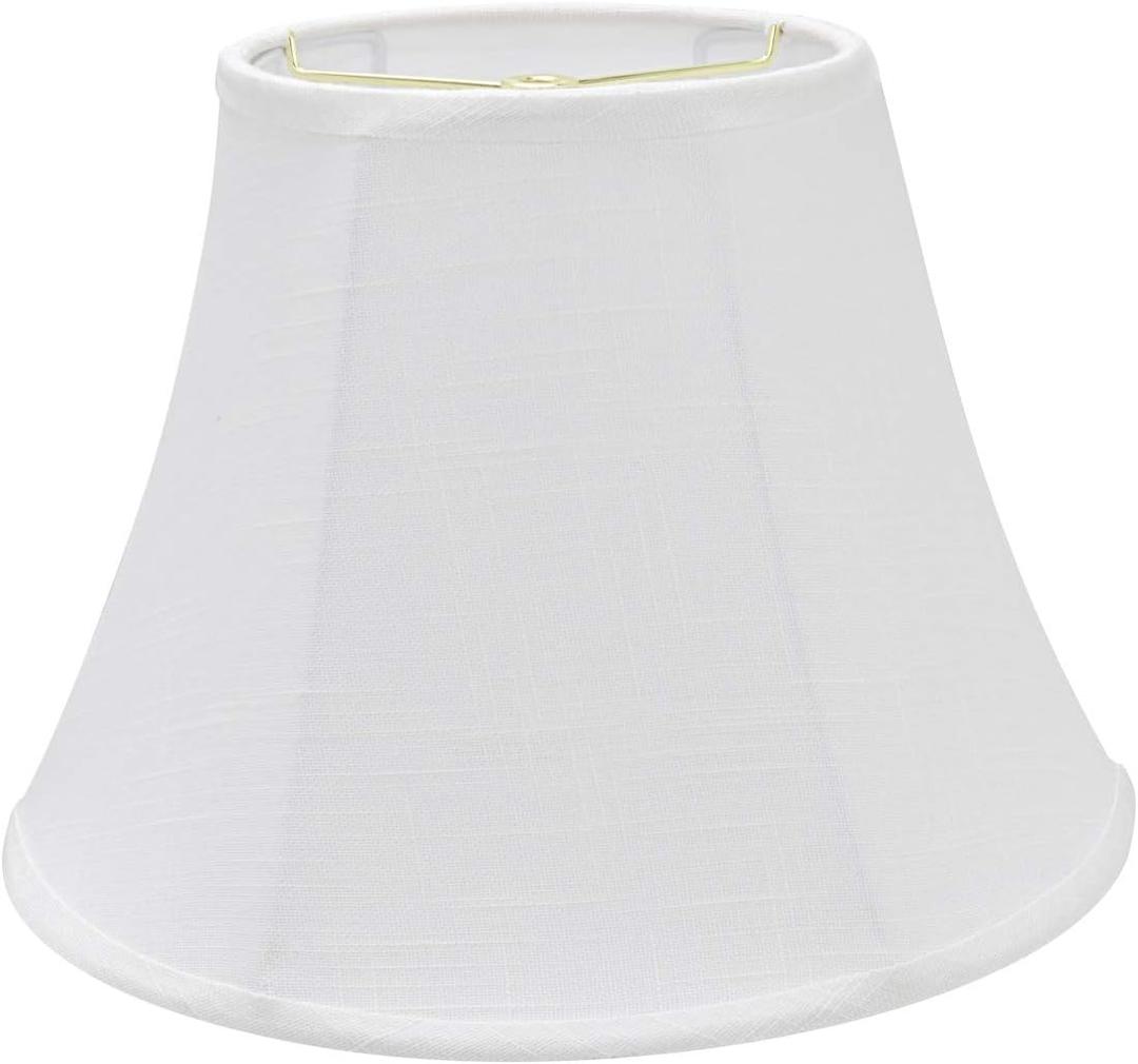 Aspen Creative 38002A Traditional Handsewn Bell Shaped Collapsible Spider Construction Lamp Shade in Off-White, 13" wide (7" x 13" x 9-1/2")