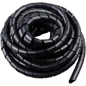 Spiral Cable Wrap - 20 Ft Cable Management Sleeve Organizer for Computer, Power, Audio & Video Cords (1/2 Inch-20Ft, Black)