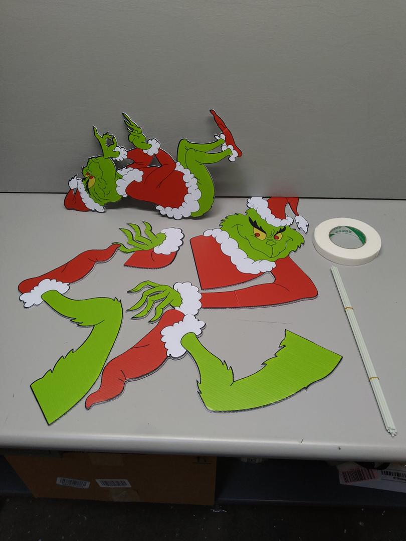 Christmas Yard Sign Stakes Outdoor Decoration, Grinch 2 Pack (16 inches)