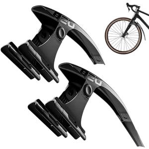 ENLEE 2pcs Road Bike Fender Set - Lightweight Adjustable Height Gravel Bike Fenders, Waterproof Easy Installation Bike Mud Guard, Compatible with 700c Tire: 32-50mm