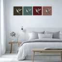 4 Pcs Vintage Hummingbird Gifts Hummingbird Decor Bird Lovers Garden Farmhouse Bathroom Home Girls Room Wall Decor Canvas Wall Art Artwork for Walls Paintings Pictures Framed Art Prints 7.8X7.8 Inch