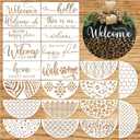 Welcome Stencils for Painting on Wood Doormat, Half Round Stencils for Crafts Reusable for Door Mats Furniture Sign Canvas DIY (hafl22)
