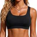 Women Sport Bra Swimsuit Top - Swim Bra Bikini Top Only Scoop Neck Bathing Top 2025 Swimwear, Size Large