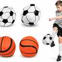 4PC Leather Foot Bags Set, Adult-Sized Shuttlecocks, Featuring Soccer and Basketball Designs, Perfect for Kids and Beginners as Juggling Bags