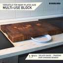 BABILONIA American Black-Walnut Cutting Board (ExtraThick 1,7"), Premium Quality & Professional Butcher Block. Heavy duty end-grain wood chopping board (Oil bottle & Plate included)