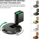 2 x Magnetic Door Stopper, Modern Height Adjustable, Wall Mounted Safety Glass Door Holder, No Drill Magnetic Door Stoppers for Bottom of Door, Windproof & Durable Metal Door Stopper (Black)