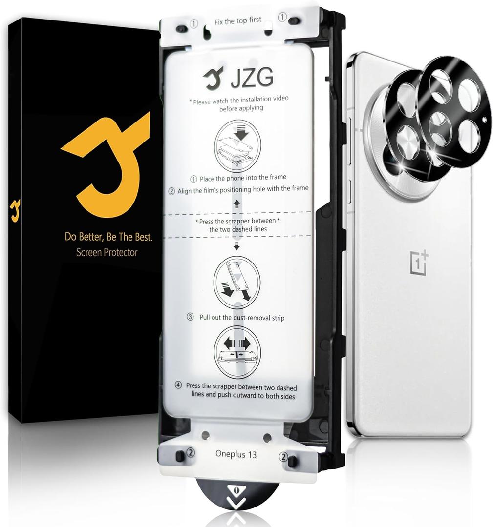 [2+2 Pack] for OnePlus 13 Screen Protector, Ceramic Film, Camera Lens Protector, Touch Sensitive, Fingerprint Compatible, Anti-Scratch, Case Friendly