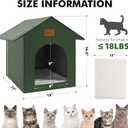 Outdoor Cat House Feral Cat Shelter,Outside Waterproof Cat House for Outdoor/Indoor Cats, Insulated Cat Bed for All Seasons with Cozy Cushion Easy to Assemble Olive Green