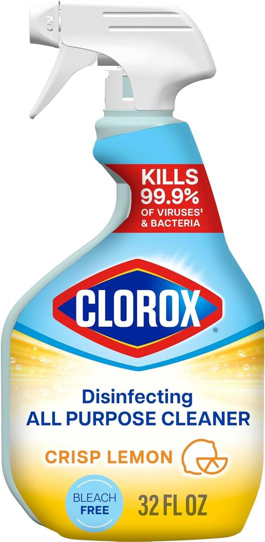Clorox Disinfecting All Purpose Cleaner, Bleach Free, Crisp Lemon, 32 Fluid Ounces (Pack May Vary)