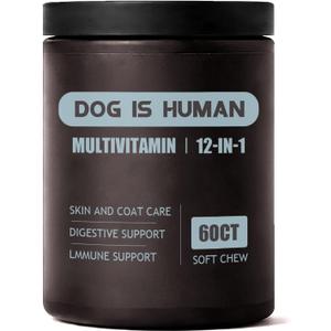 Dog Is Human Multivitamin for Dogs,Pet Vitamins Chews Supplements for Skin and Hair,60 Counts