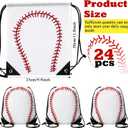 Sadnyy 24 Pcs Baseball Birthday Party Favors Baseball Drawstring Bags Softball Backpack Swag Bag Ideas Gift for Team(White, Red)