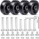 MroMax 4Pcs Luggage Wheels Replacement, 2 Inch (50 x 16mm) Rubber Suitcase Replacement Wheels Wear-Resistant Repair Wheels for Luggage