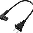 2 x 1.15ft Power Cord Compatible with Sonos One, One SL and Play 1 Speakers, L-Sharped Short Power Cable Replacement Cord for Sonos Power Supply Cable - Black