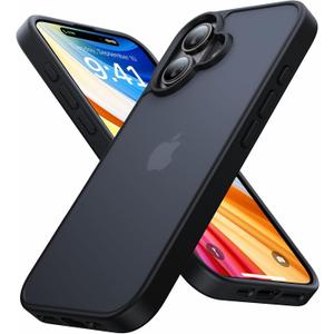 for iPhone 16 Case [16FT Military Grade Drop Protection], for iPhone 16 Phone Case Anti-Slip, Anti-Scratch, Slim Frosted Matte Translucent Cover,i Phone16 case 6.1",Frosted Black