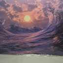 Canvas Wall Art for Living Room Artwork for Walls Coastal Beach Wall Art Decor Canvas Modern Art Wall Decor Purple Sunset Wall Art Paintings Prints Art Work for Room Office Kitchen Wall Decor 20" X 40"