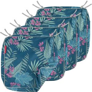 Porch Shield Patio Chair Seat Cushion Covers 4 Pack, Waterproof Cushion Slip Covers Outdoor, Replacement Covers Only, 19 x 19 x 4 Inch (Palm Leaf)