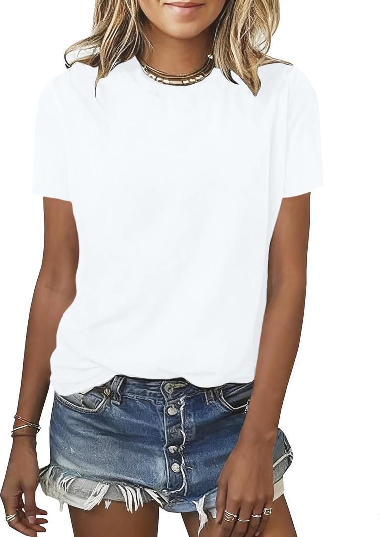 BLACKMYTH Womens Short Sleeve Tops Summer T Shirts Crewneck Causal Fashion Basic Tee (Small)