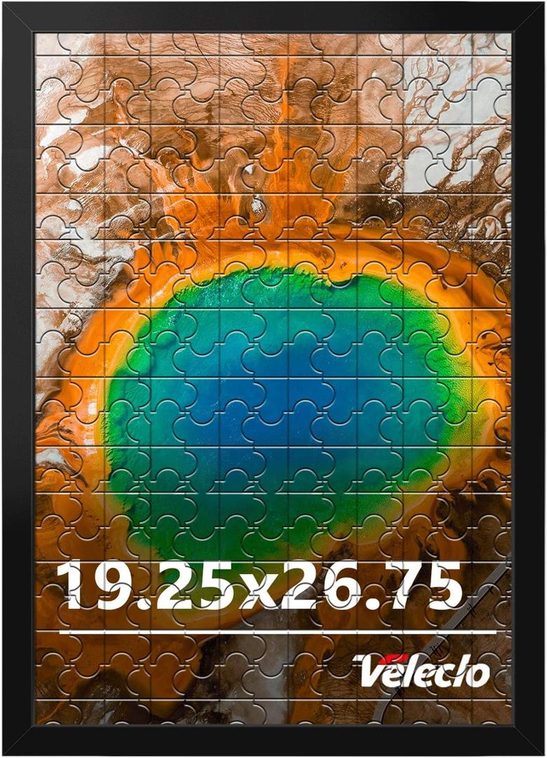 19.25x26.75 Picture Frame for Wall Display, 19.25x26.75 Black Picture Frame with Shatter Resistant Plexiglass, Stable and Sturdy Puzzle Frame for Wall Display, Handpicked Gift Collection