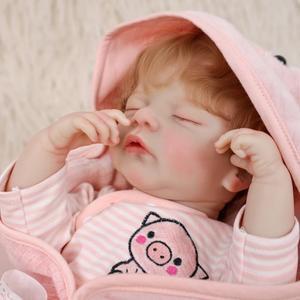 Lifelike Reborn Baby Doll, 22 Inches 55 cm Vinyl Newborn Doll with Removable Dress, Realistic Baby Doll with Magnetic Pacifier for Gifts,Name Melanie, 48Cm X 20Cm X 13.5Cm