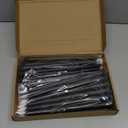 Macarrie 24 Packs Flameless Taper Candles Battery Operated Fake 11 Inch Long Candle Light LED Flameless Candlesticks Flickering Tapered for Wedding, Halloween, Christmas(Black)
