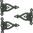 Black Wrought Iron Door Strap Hinge 3 Inches Long Victorian Eternity Rust Resistant Flush Mount Door Hinges For Cabinet, Barn Or Shed Doors With Hardware | Renovators Supply Manufacturing Pack Of 3