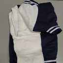 HOOD CREW Mans Varsity Baseball Jacket Cotton Blend Letterman Jackets (Large, Navy)