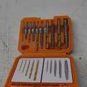 Screw Extractor Set, 14PCS Easy Out Screw Extractor Set and Left-Hand Drill Bit Set, Stripped Screw Extractor Set for Removing Damaged Screws, Broken Bolts, Studs